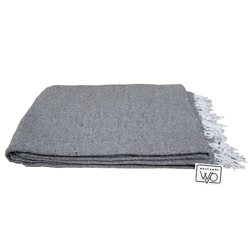 Solid Grey Mexican Blanket