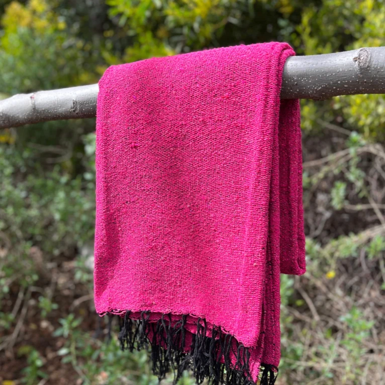 Solid Hot Pink Mexican Blanket