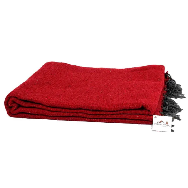 Solid Red Mexican Blanket