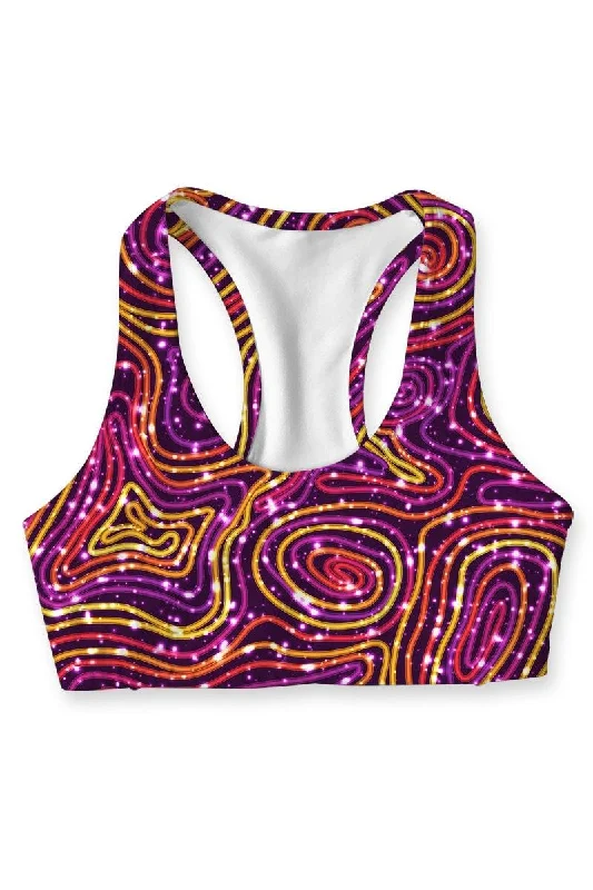 Vibrant Galaxy Stella Seamless Racerback Sport Bra - Women