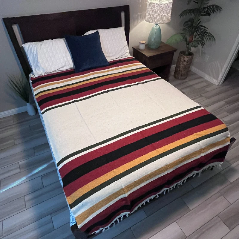 Wool Striped Mexican Blanket