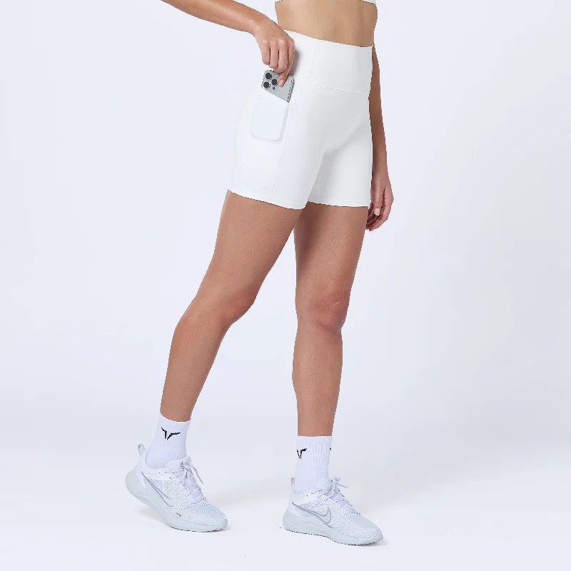 5" Cycling Shorts - Pearl White