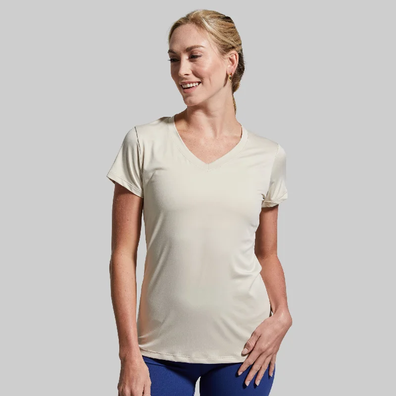 Athleisure Short Sleeve V-Neck (Oatmeal)