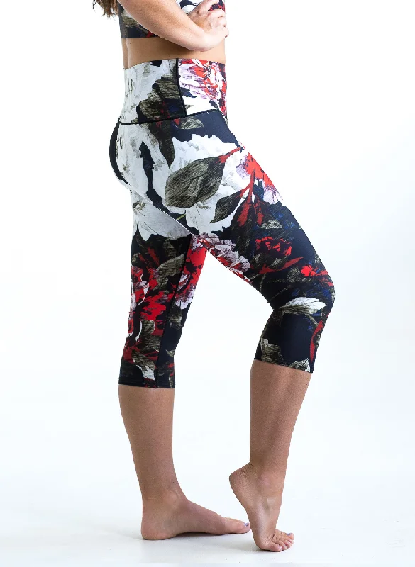 Black Floral Capris *FINAL SALE*