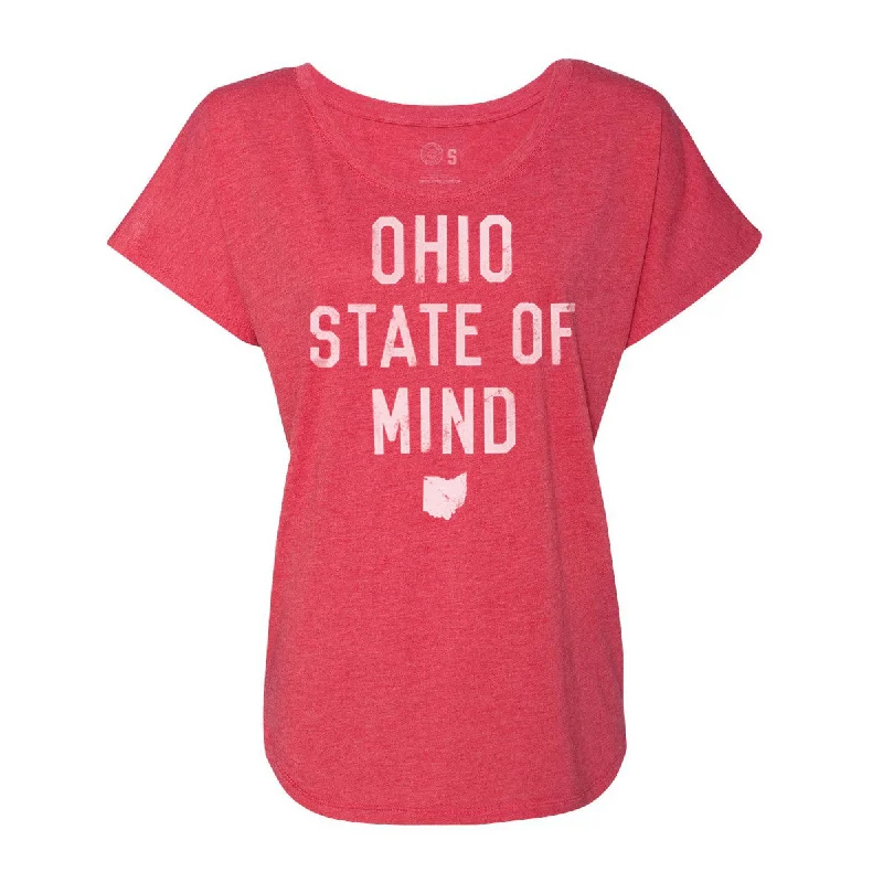 WOMEN'S OHIO STATE OF MIND DOLMAN / RED