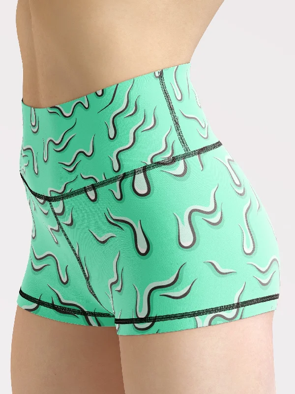 Drippy (Teal) Yoga Shorts