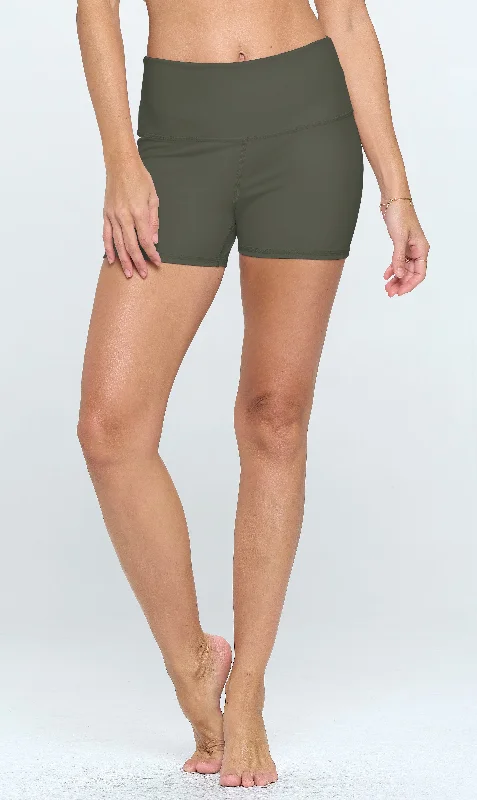 Emma - Agave Green - Booty Shorts 3" (High-Waist)