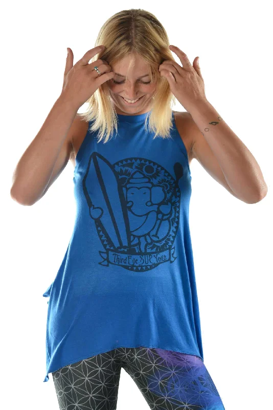 Flowy Shark Bite Sleeveless Tee  "Third Eye Surf"