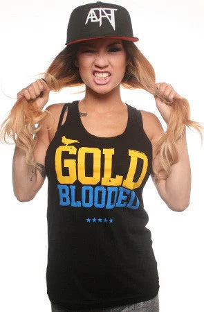 Gold Blooded (Women's Black/Royal Tank Top)