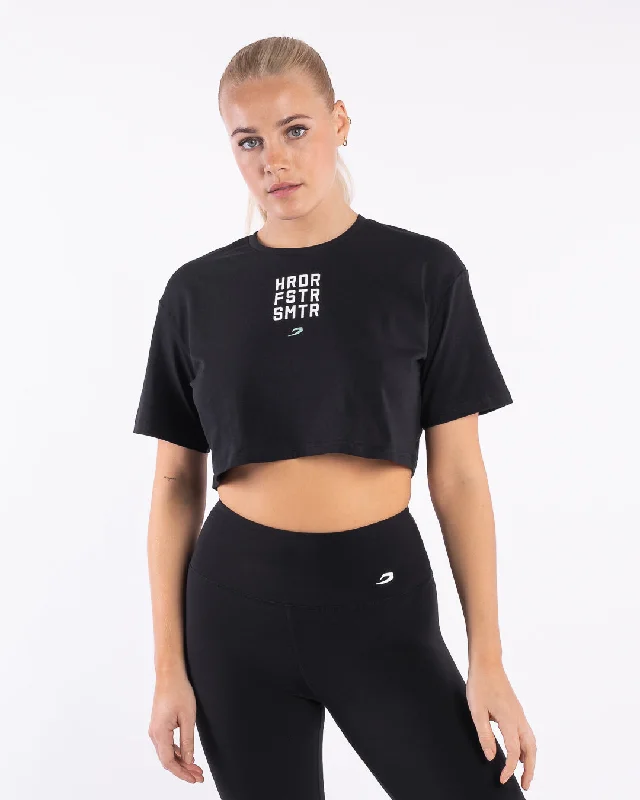 HRDR FSTR SMTR Crop T-Shirt - Black