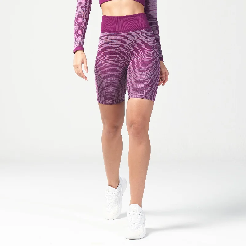 Infinity Stripe Seamless Shorts - Dark Purple