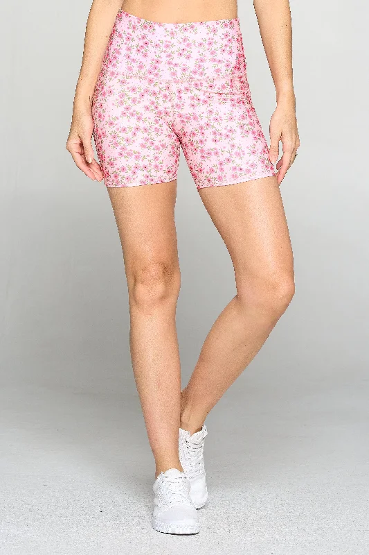 Mia Shorts - Strawberry Shortcake w Pockets 5" (High-Waist)