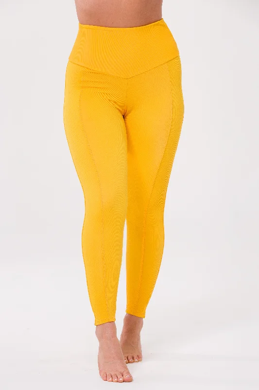 ONZIE // SWEETHART MIDI LEGGING - HALEI YELLOW RIB