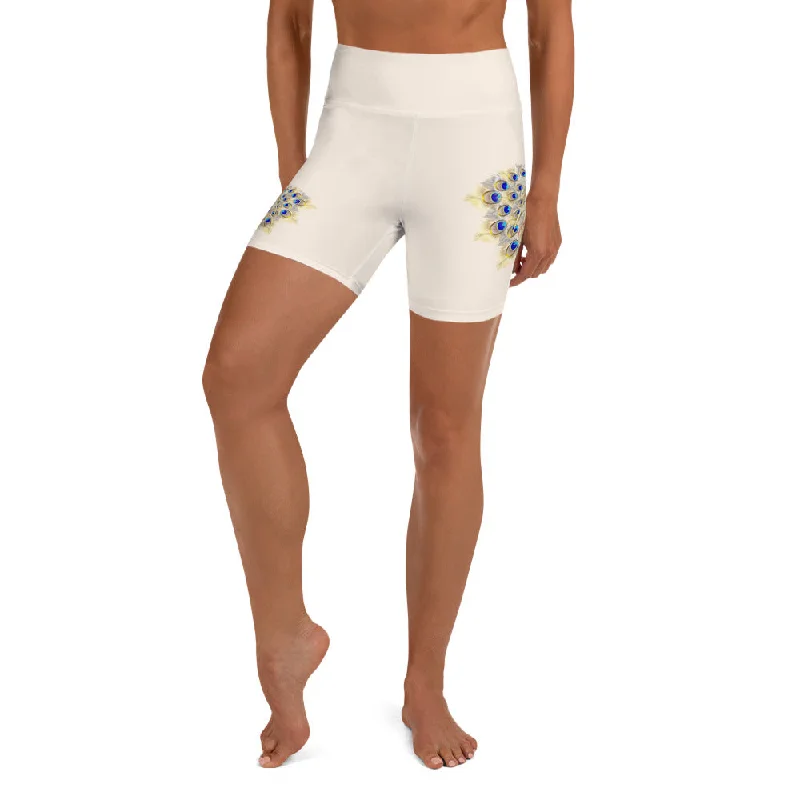 Peacock High Waist Yoga Shorts