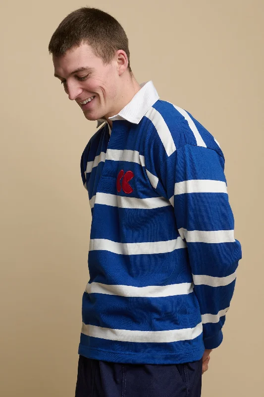 Stripe Logo Rugby Shirt - Blue/White/Red