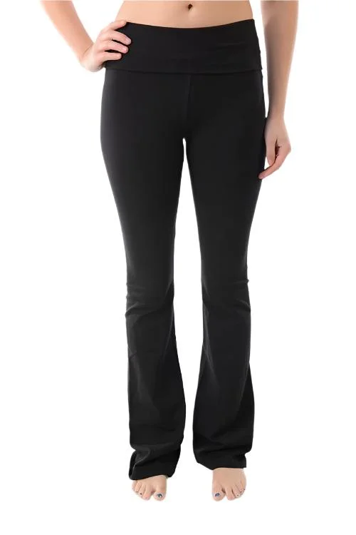 T-Party Fold Over Waist Solid Yoga Pants CJ7016