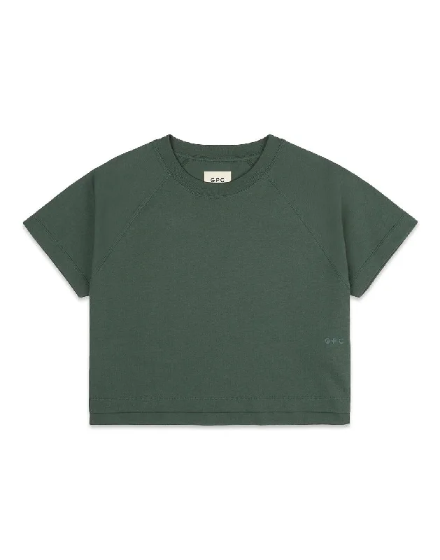 The Womens Crop Tee in Earth Green