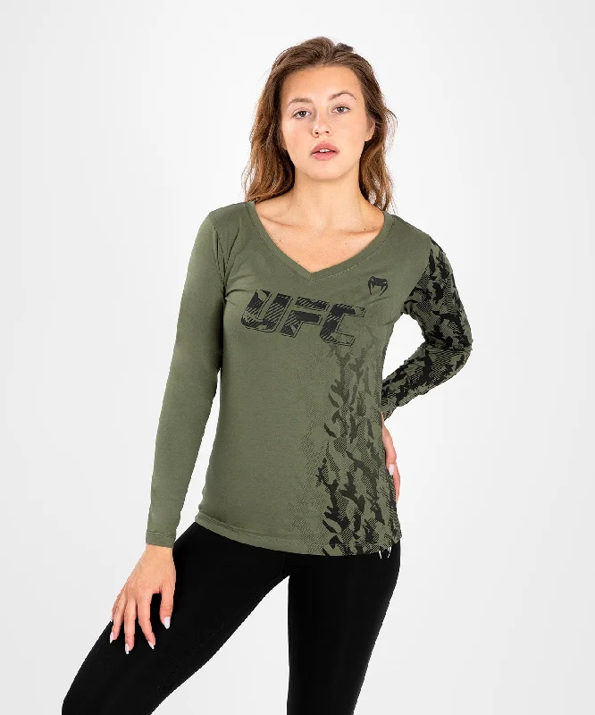 women's t-shirts tie-dye -UFC Venum Authentic Fight Week Women's Long Sleeve T-shirt - Khaki