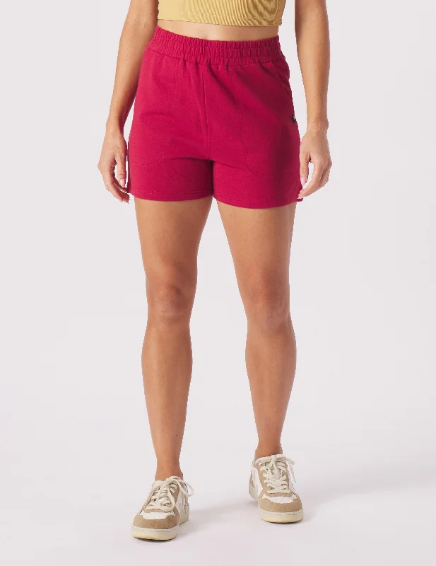 Vintage Oversized Sweat Short: Cardinal