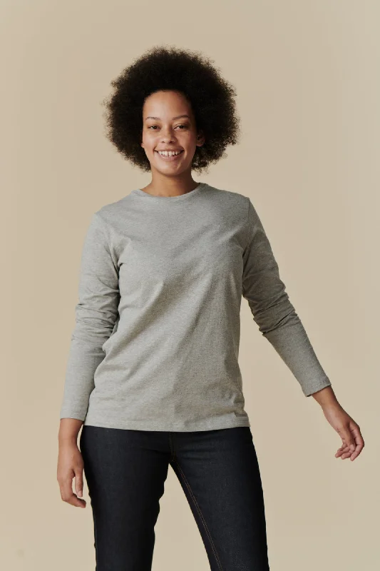 Women's Long Sleeve T Shirt Grey Marl