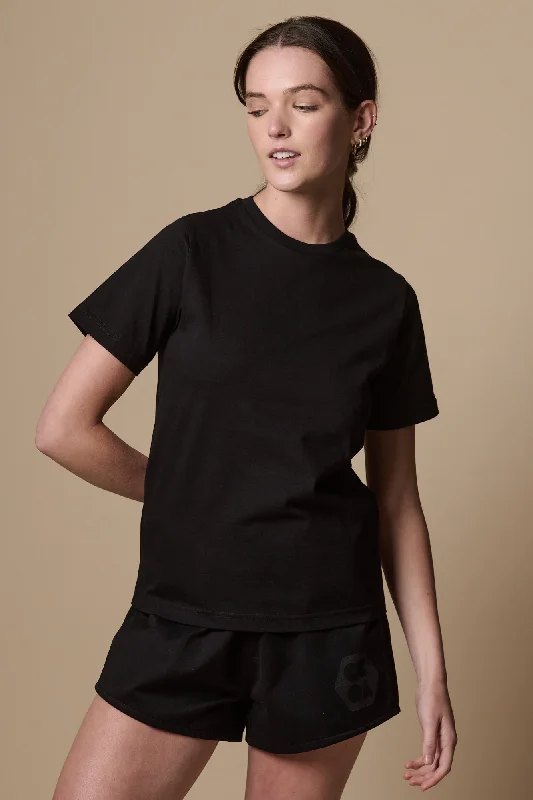 Womens Short Sleeve T Shirt Plastic Free - Black