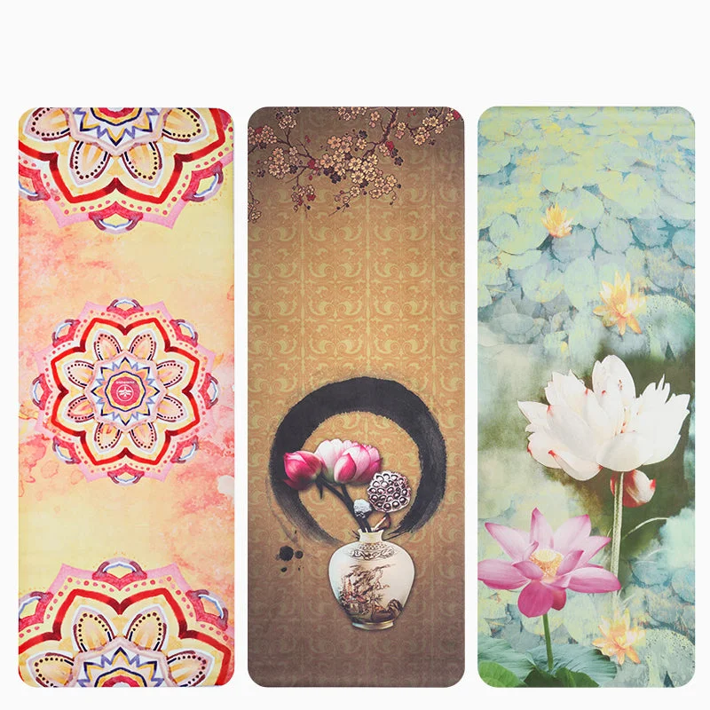 Travel Yoga Mat!  1.5mm Ultra-thin, Eco-Friendly, Natural Rubber.  Beautiful Designs!