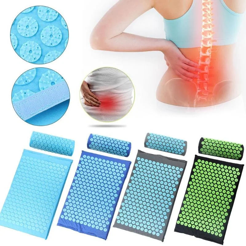 Acupressure Massager Mat Relaxation Relief Stress Tension Body Yoga Mat Relieve Body Stress Pain Spike Cushion Mat with Pillow