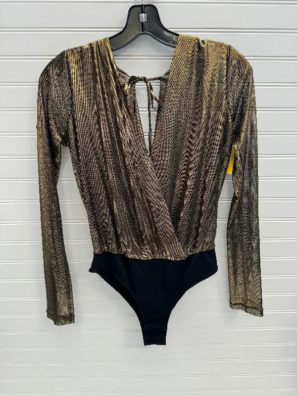 Bodysuit By Bcbgeneration In Black & Gold, Size: M