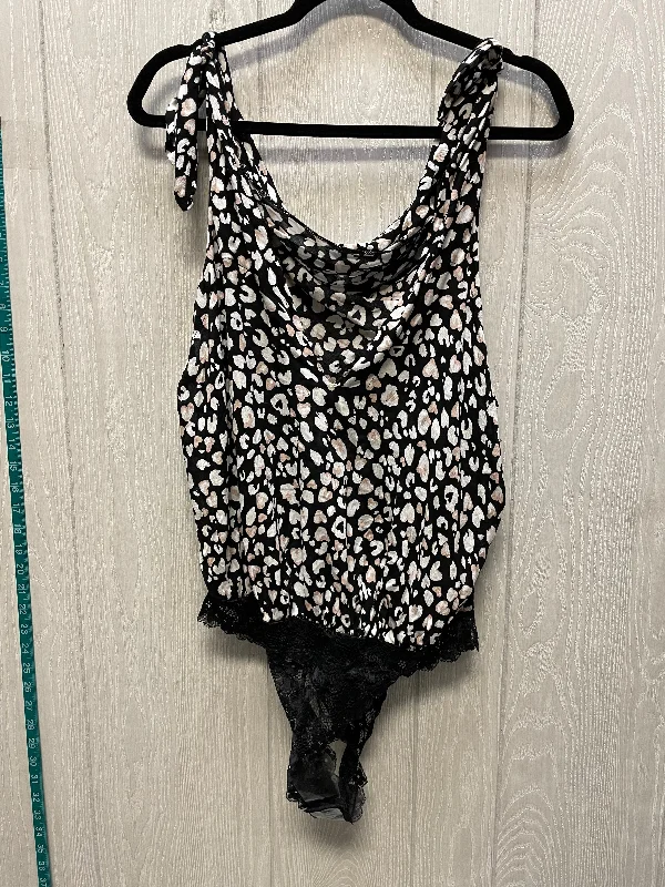 Bodysuit By Free People In Black & Cream, Size: L