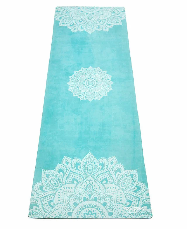 Combo Yoga Mat: 2-in-1 (Mat + Towel) - Mandala Turquoise