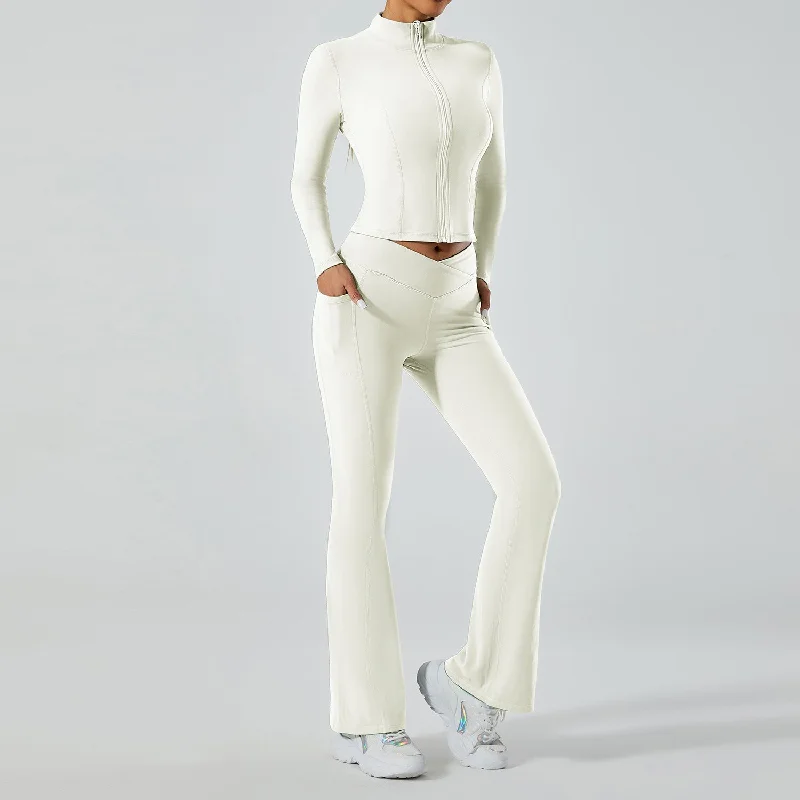 Frosted nude sensual yoga pants tracksuit