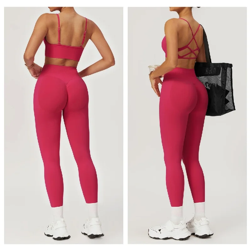 High Waist and Hip Lift Fitness Running Skinny Pants set 7655