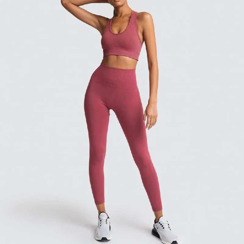 High-Waisted Leggings with Matching Bra