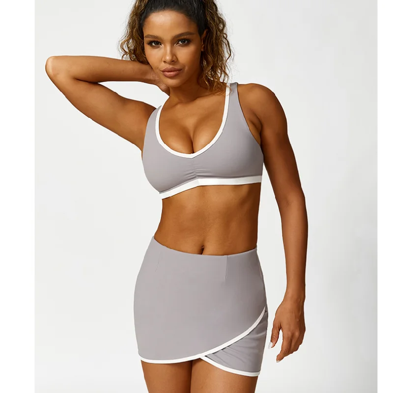 Hip lift high waist tennis dress yoga suit 5colors