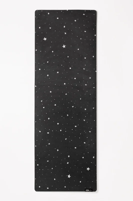 Vegan Suede Yoga Mat - Black Starry