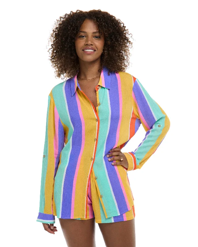 Floret Ode Loose Fit Shirt - Multi / Floret Stripe