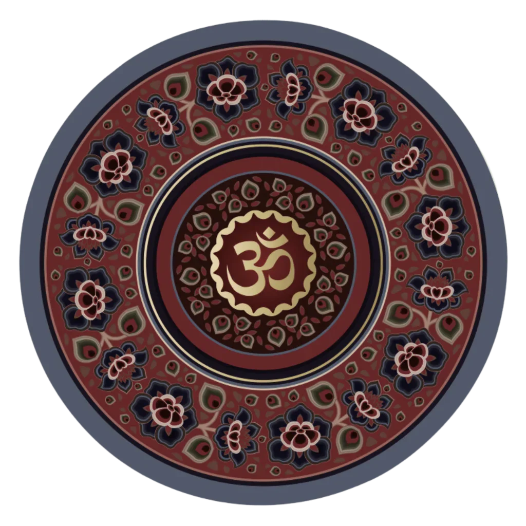 ROUND YOGA MAT BOHO SACRED SYMBOL NON-SLIP DESIGN