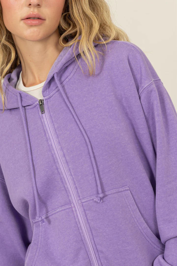 Saturday Afternoon Full Zip Hoodie - Purple