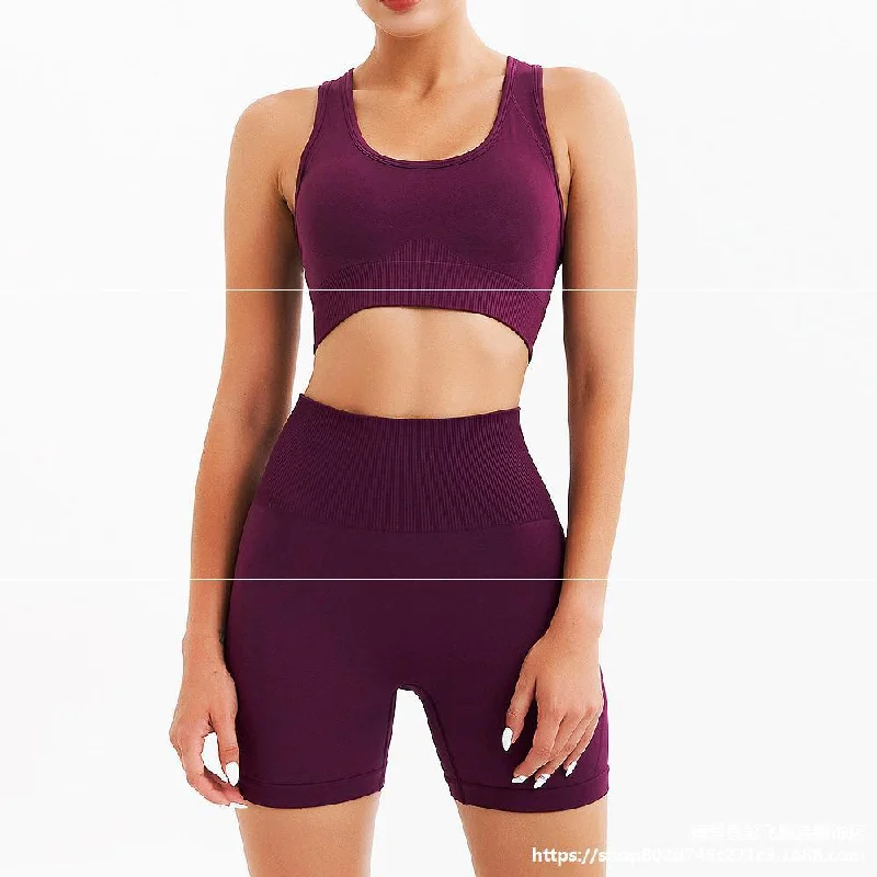 Seamless Bra and Shirts Yoga Set