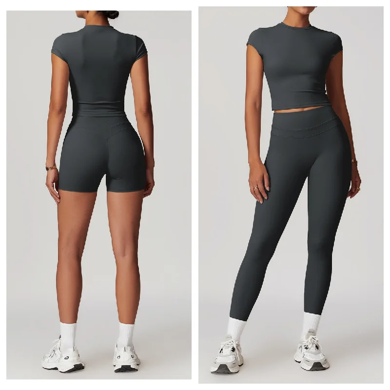 Shaven tight back yoga suit elastic high waist fitness suit for women running fitness suit 8863-2