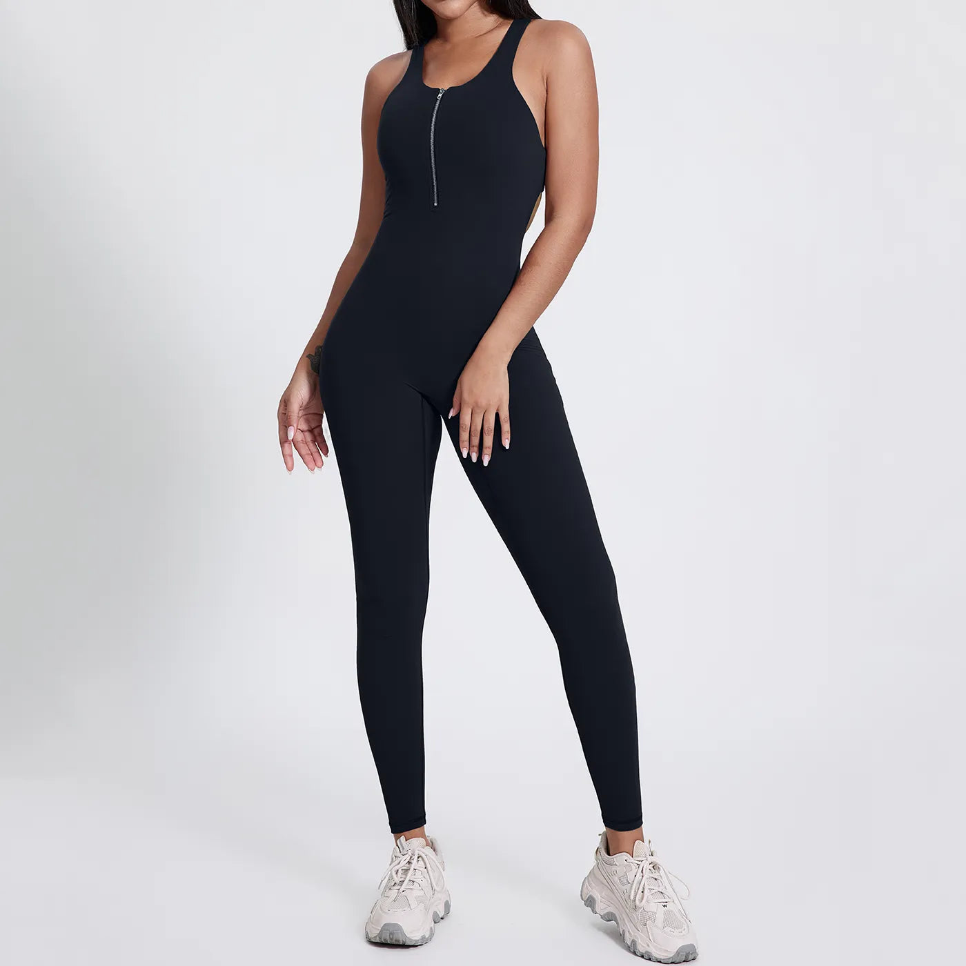 SPARK Yoga Zipper Long Jumpsuit LQ4085