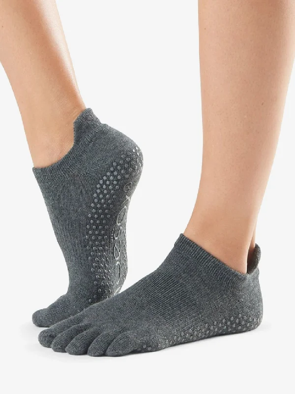 ToeSox Grip Full Toe Low Rise - Charcoal Grey