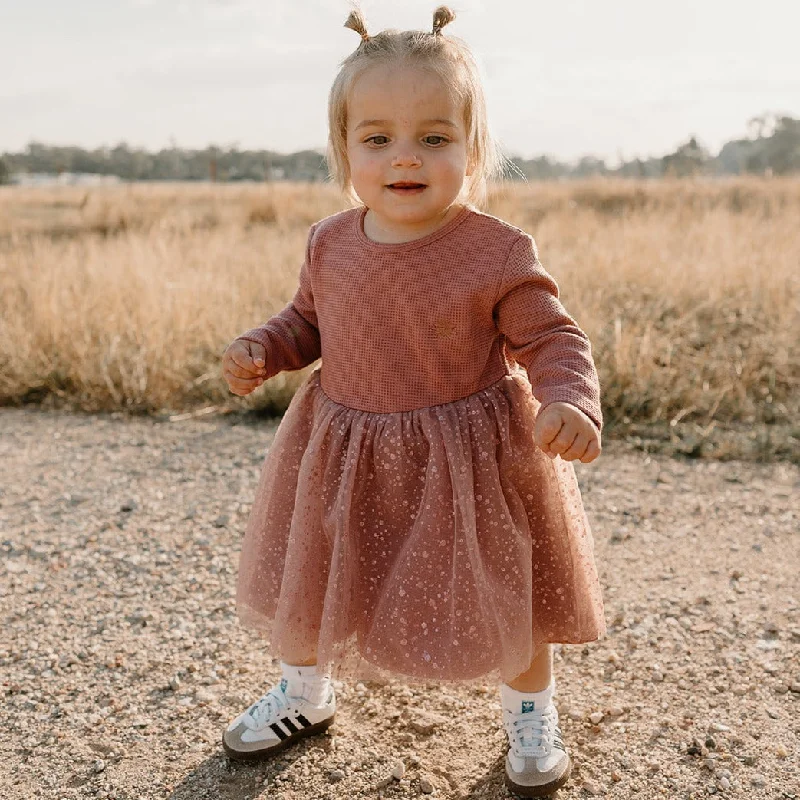 Berry Waffle Tutu Dress