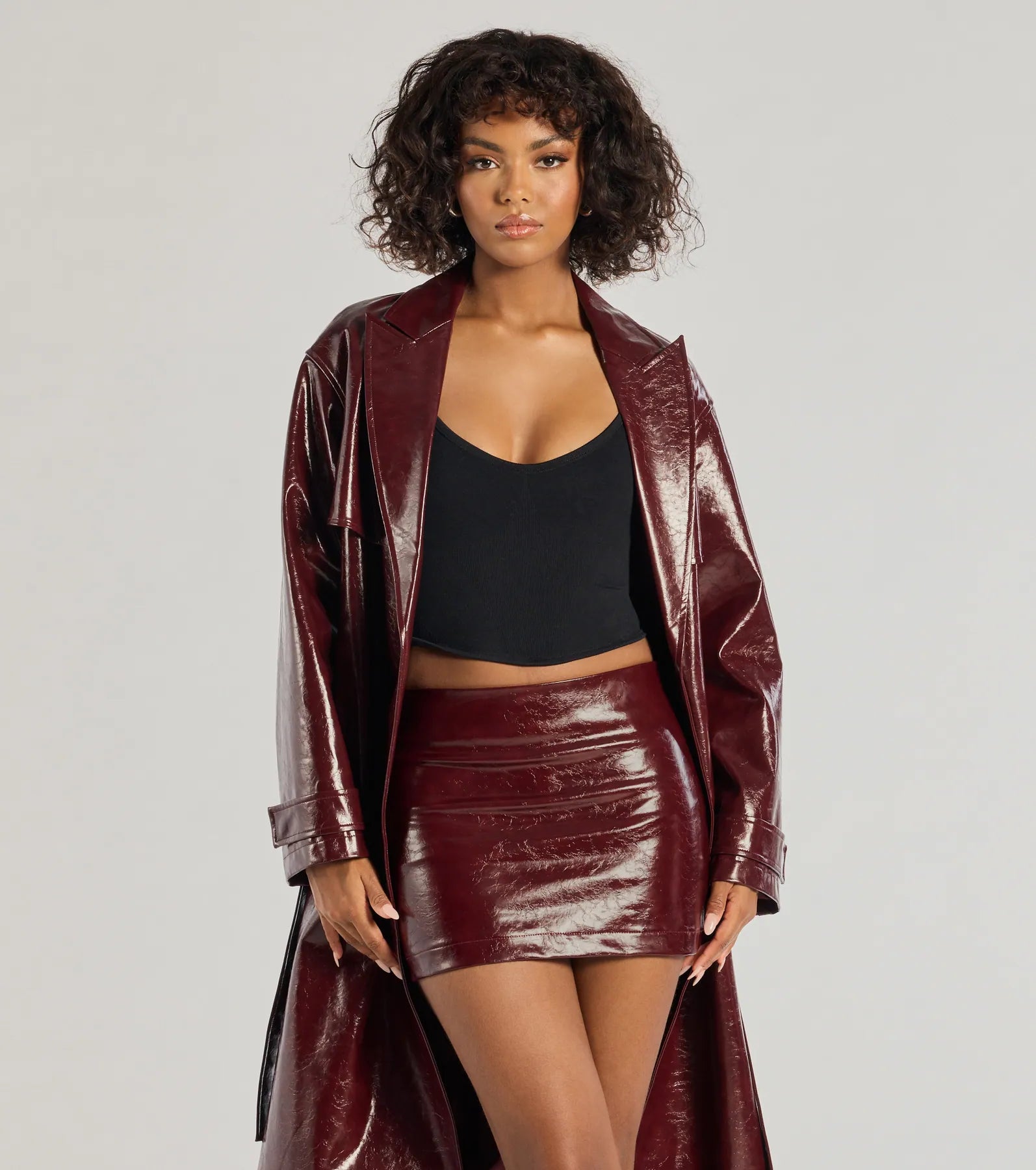 Chic Authority Faux Leather Skort