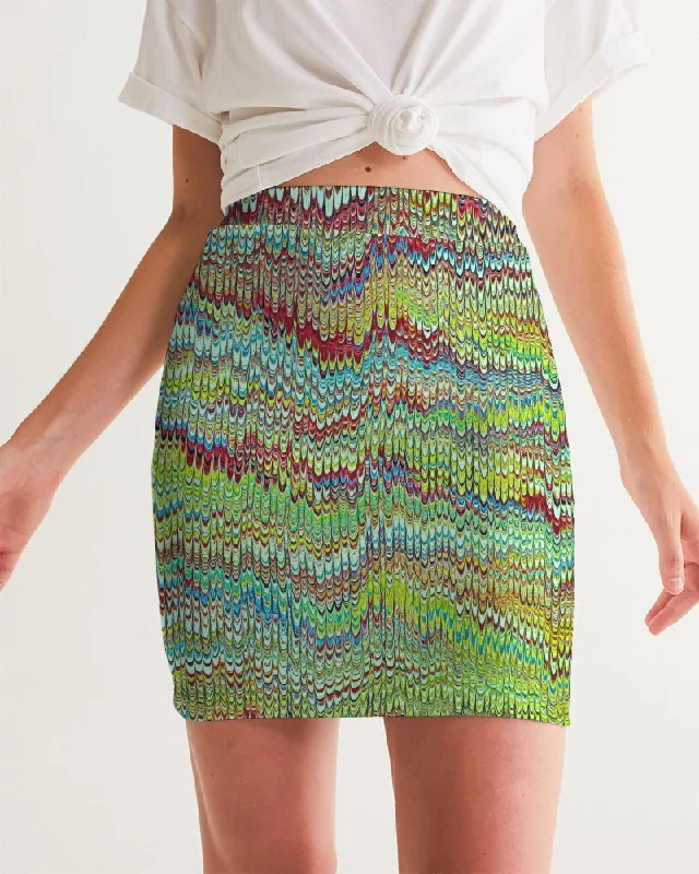 Cool Green Marbled Women's Mini Skirt