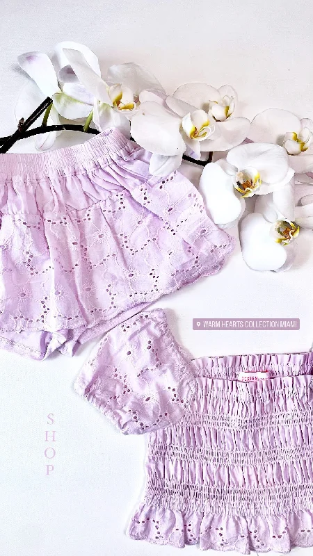 LILAC EYELET SKORT SET