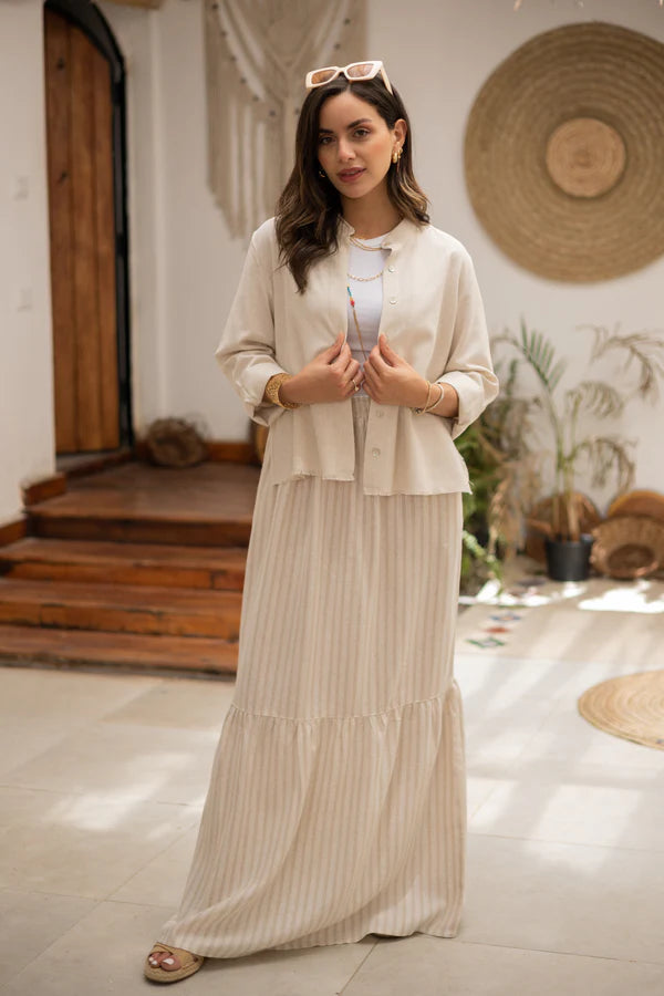 Linen Blend Skirt (3817) - Just4Women