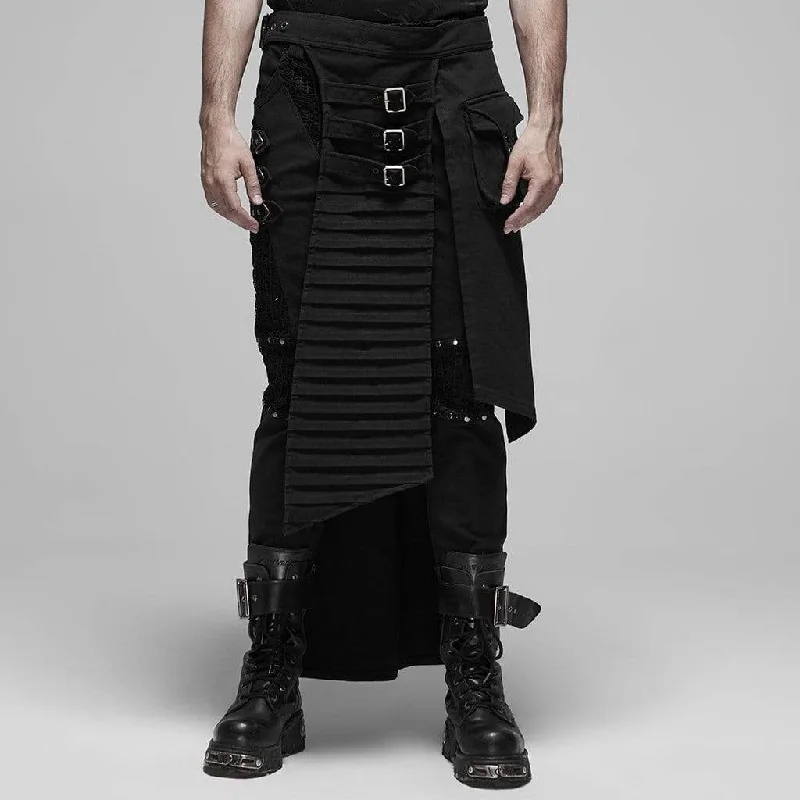 Men's Punk Adjustable Waist Half Slit Aprons