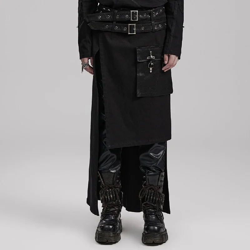 Men's Punk Asymmetric Long Kilt