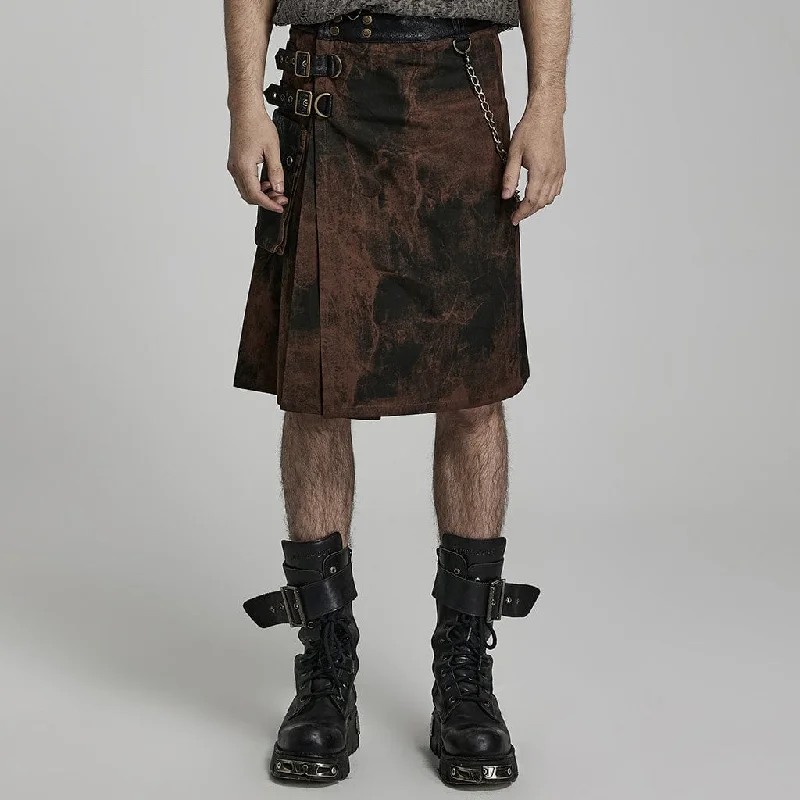 Men's Punk Tie-dyed Buckle Kilt（Adjustable Waist）